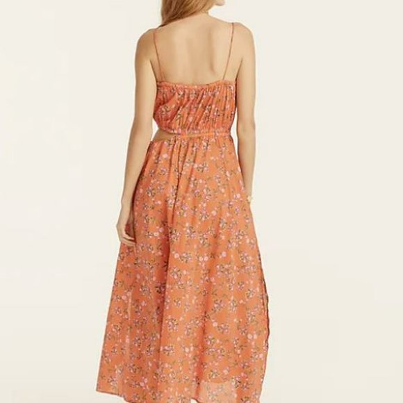 J Crew Side cut-out beach dress in coral floral - Picture 2 of 2